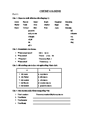 Bài tập ôn tập theo chủ đề Tiếng anh lớp 2